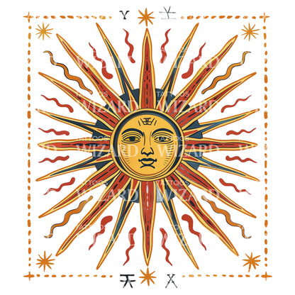 Traditional Warm Sun Tattoo Idea