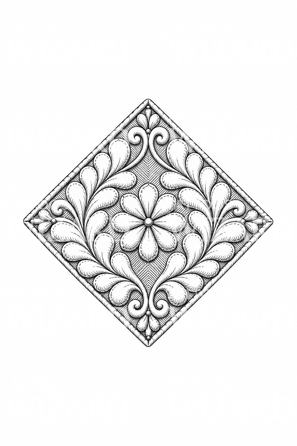 Design de tatuagem de coroa de penas acolchoada em trapunto
