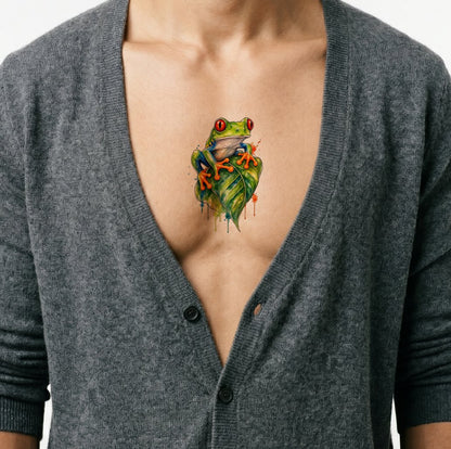 Red Eyed Tree Frog Tattoo Design