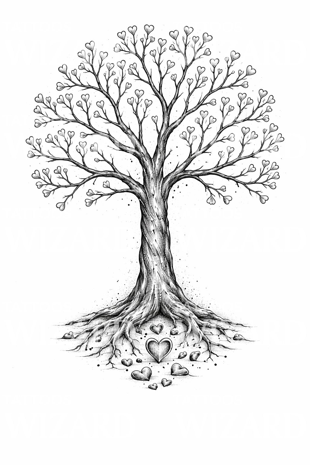 Tree of Hearts Tattoo Design