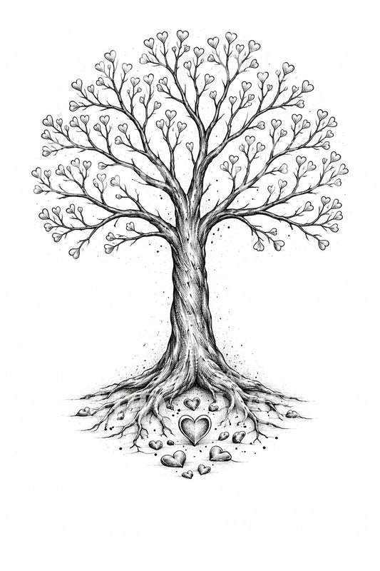 Tree of Hearts Tattoo Design