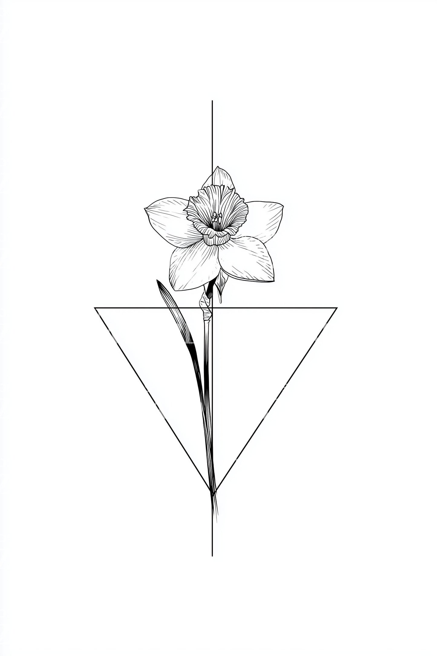 Triangle Axis Daffodil Tattoo Design