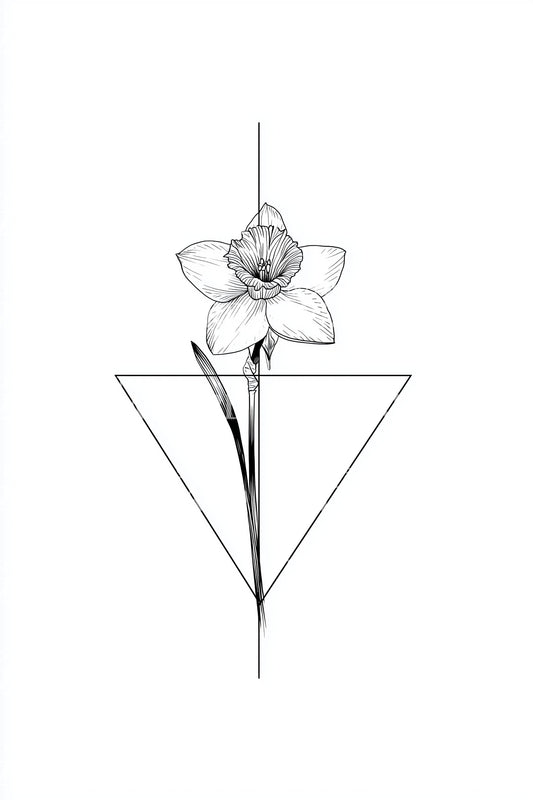 Triangle Axis Daffodil Tattoo Design
