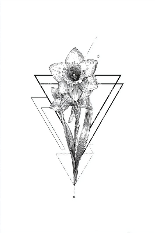 Idea tatuaggio narciso a filo triangolare
