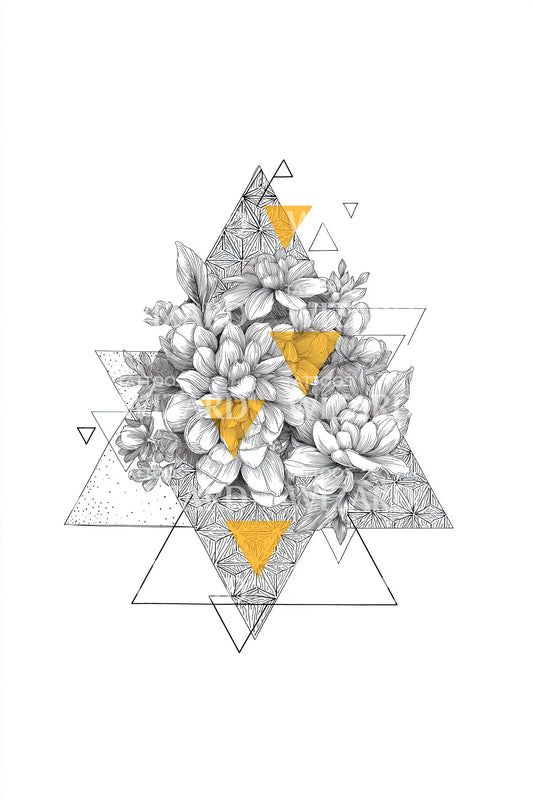 Design del tatuaggio Fiore di Cristallo Triangolare