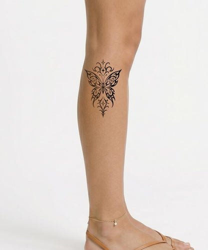 Y2K Tribal Butterfly Tattoo Design