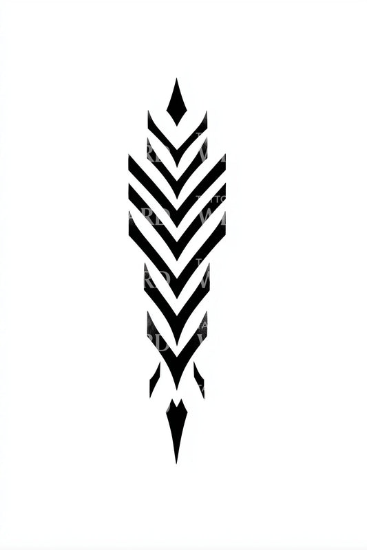 Design de tatouage feuille chevron tribale