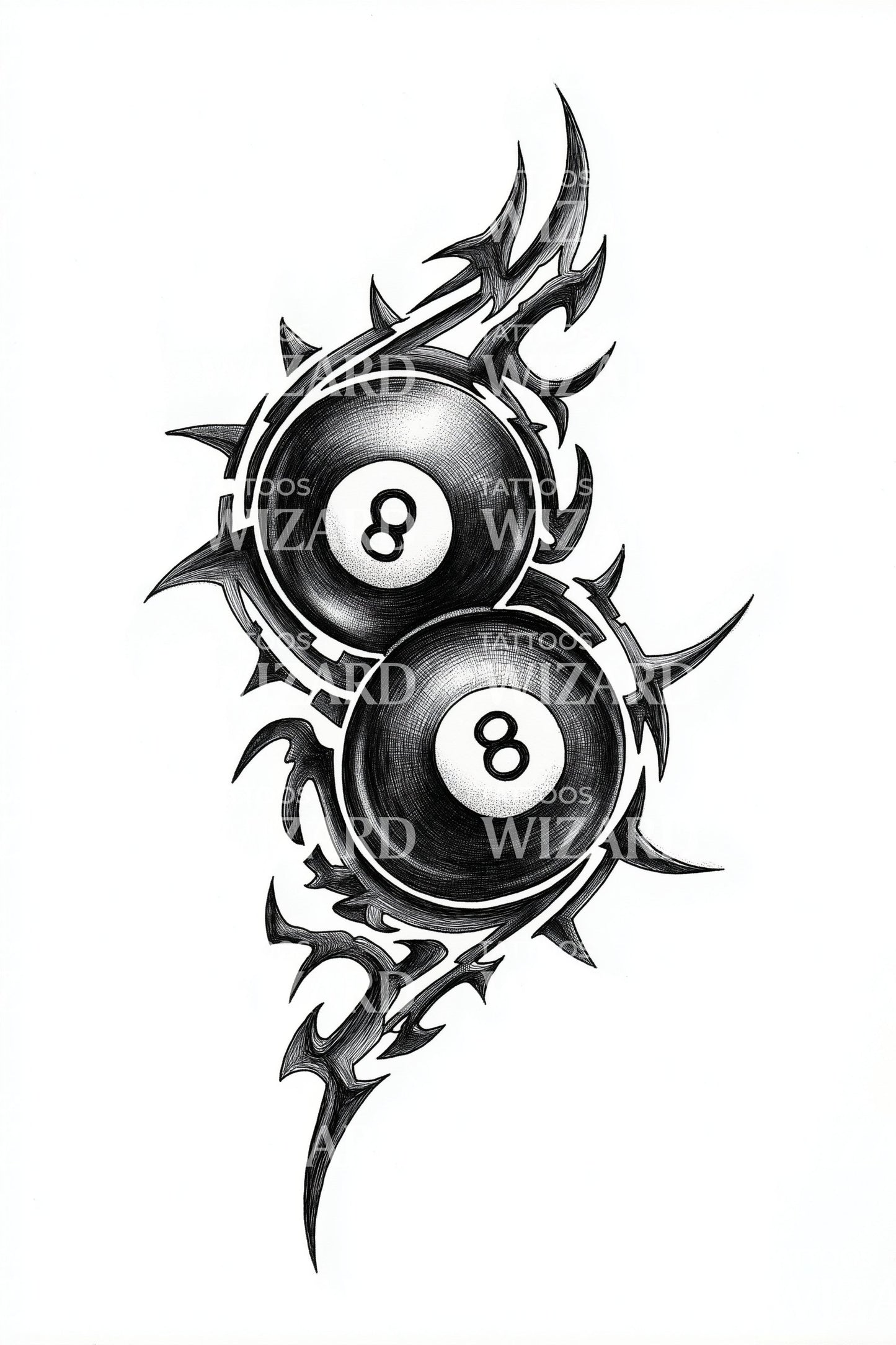 Tribal otte bold tatoveringsdesign