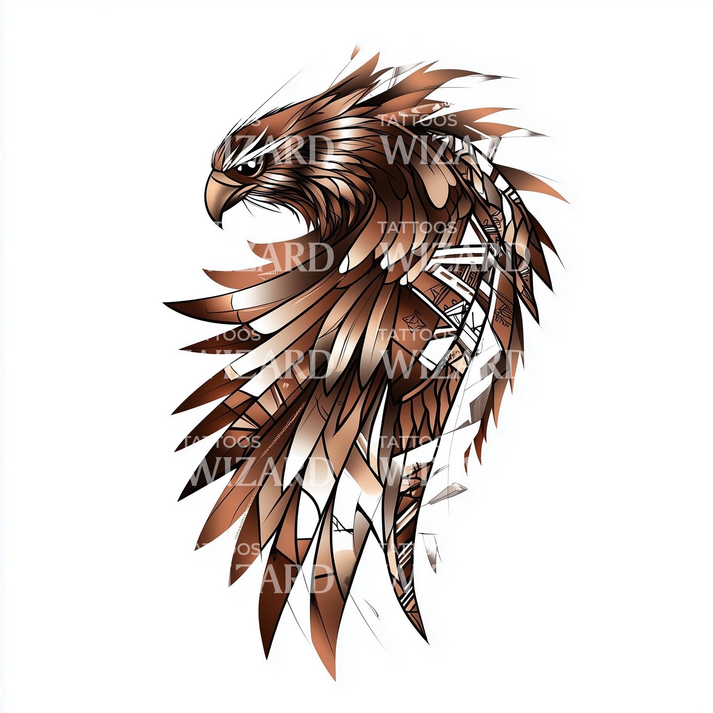 Tribal Elements on Fierce Thunderbird Tattoo Idea