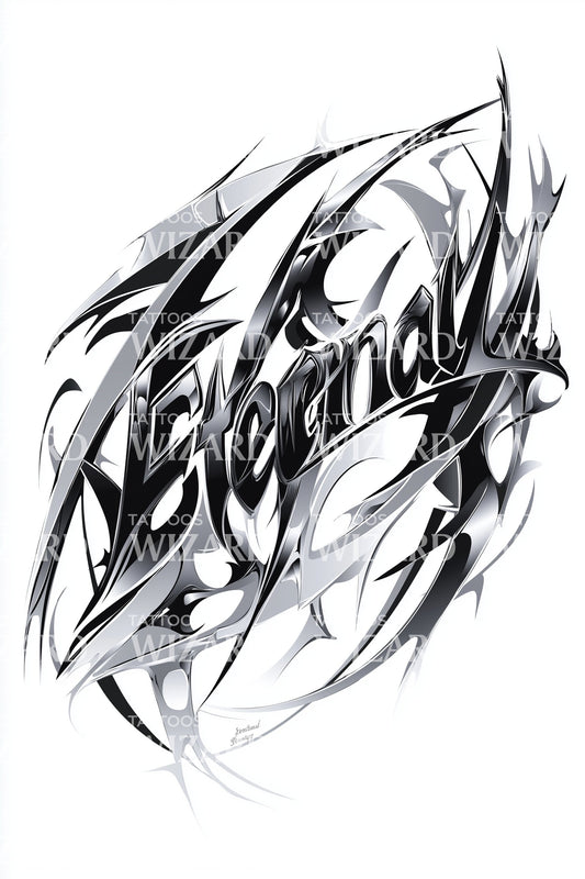 Tribal Eternal Script Tattoo Illustration