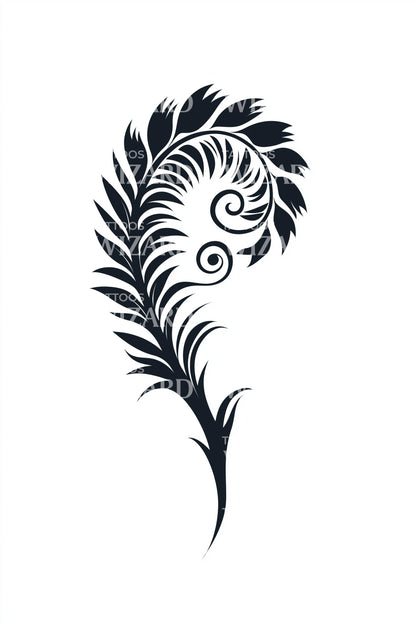 Tribal Fern Koru Tattoo Design