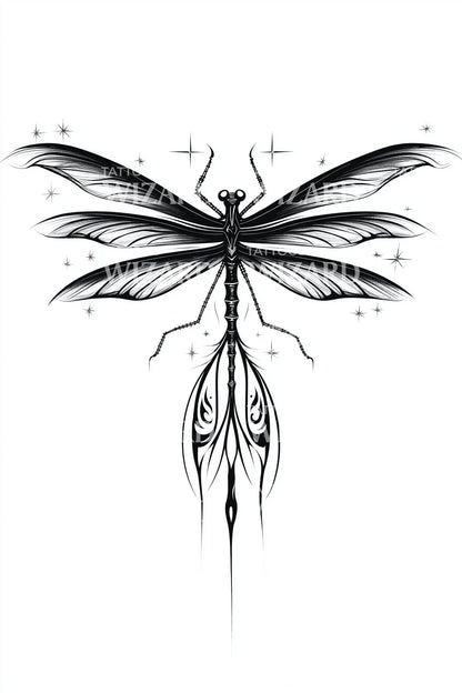 Tribal Filigree Dragonfly Tattoo Idea