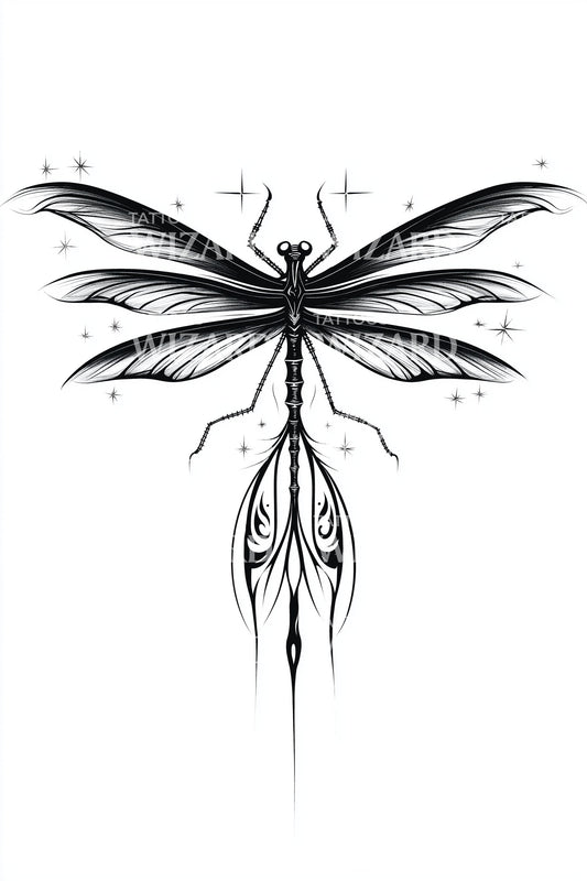 Tribal Filigree Dragonfly Tattoo Idea