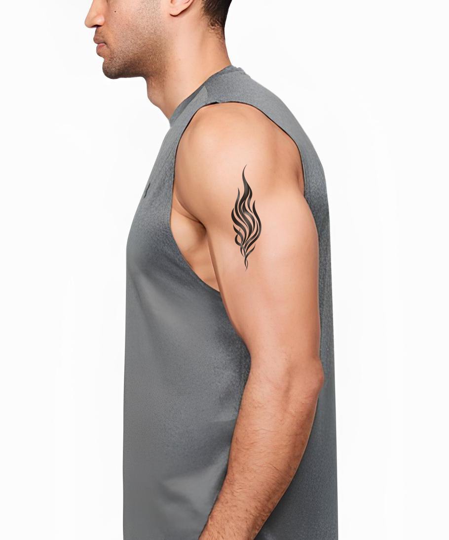 Tribal Flame Emblem Tattoo Design
