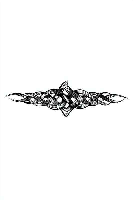 Tribal Knot Bar Tattoo Design