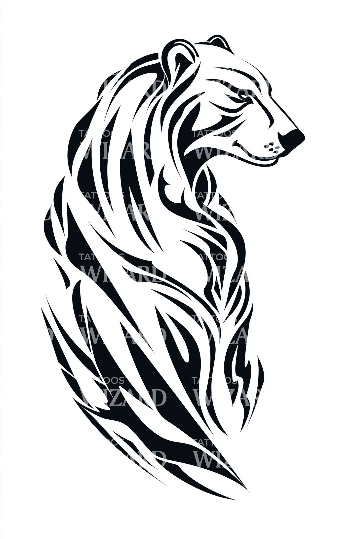 Tribal Lion Mane Tattoo Design