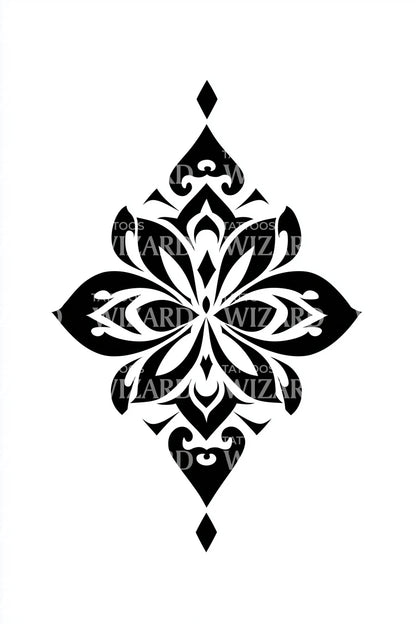 Tribal Lotus Ornament Tattoo Design
