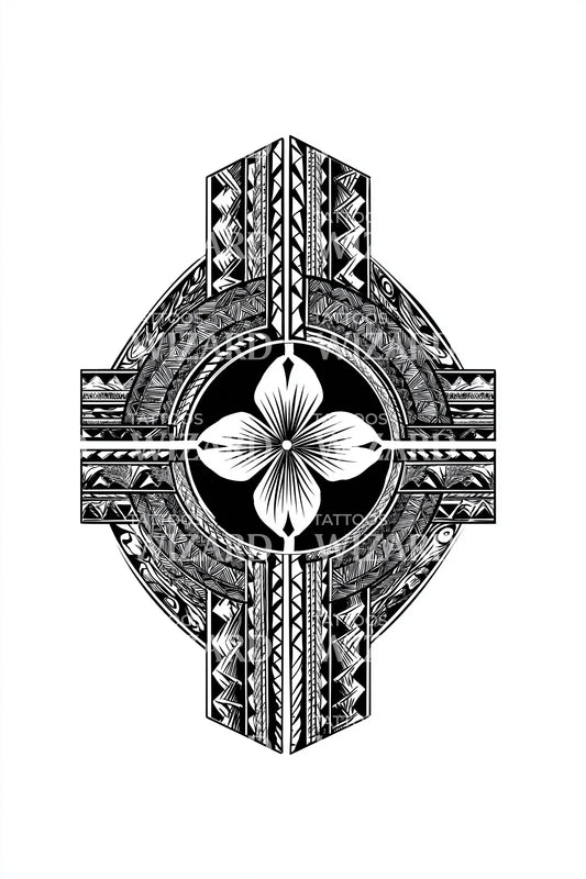 Tribal Petal Medallion Tattoo Illustration