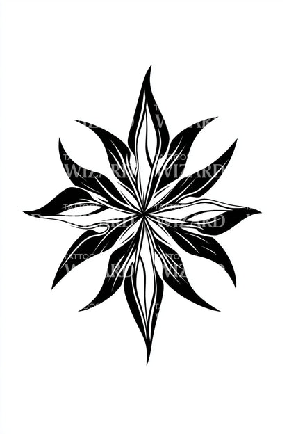 部落花瓣星星纹身设计