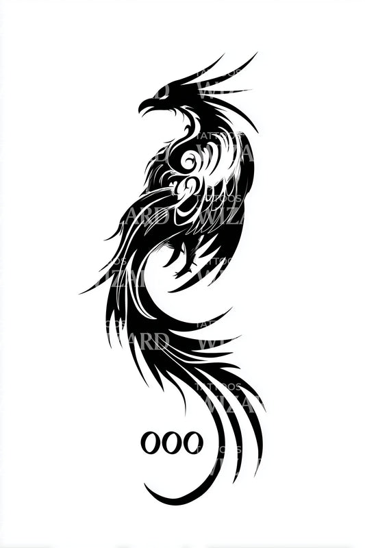 Tribal Phoenix Emblem Tattoo Idea