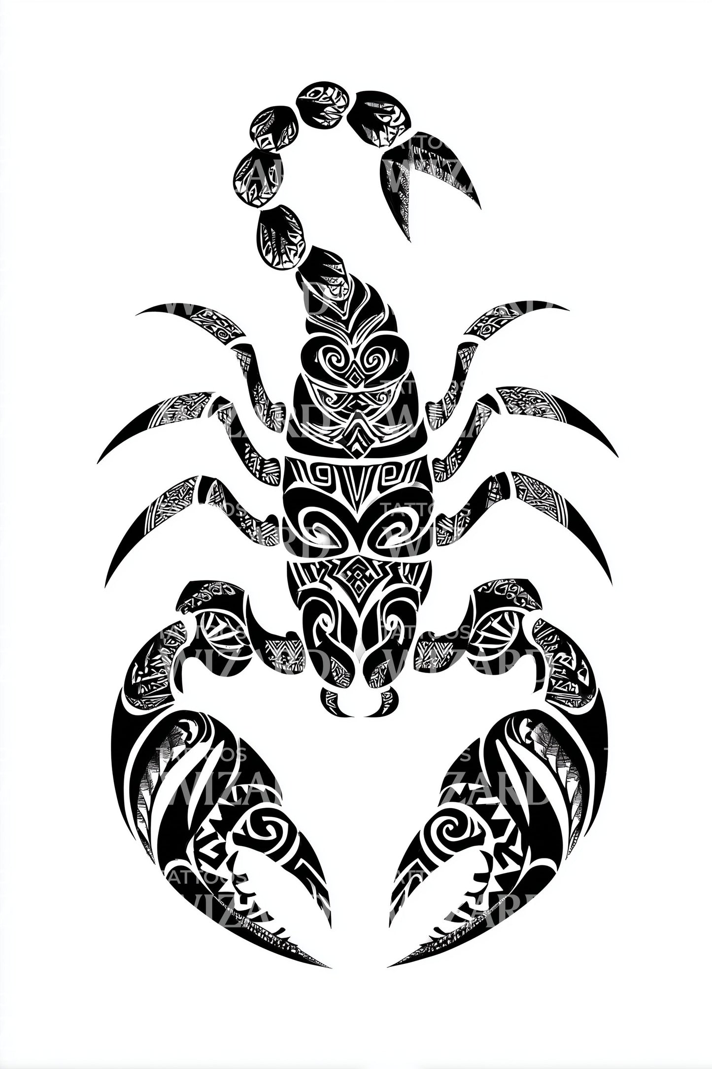 Tribal Scorpion Emblem Tattoo Design