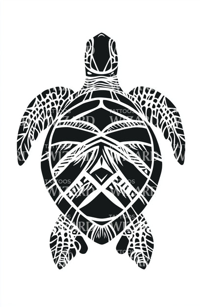 Tribal Sea Turtle Tattoo Design