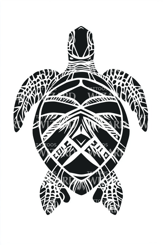 Tribal Sea Turtle Tattoo Design