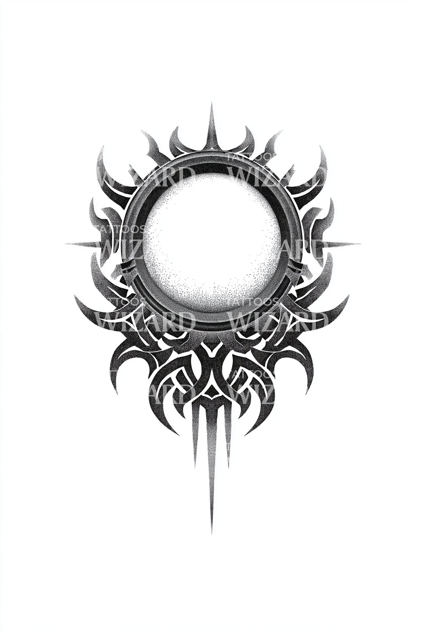 Tribal Solar Halo Tattoo Design