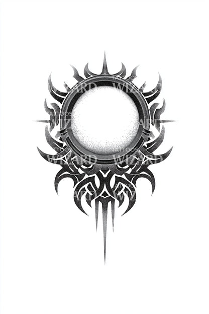 Tribal Solar Halo Tattoo Design
