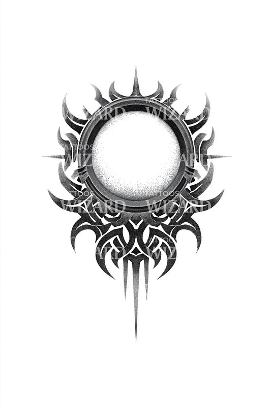 Tribal Solar Halo Tattoo Design