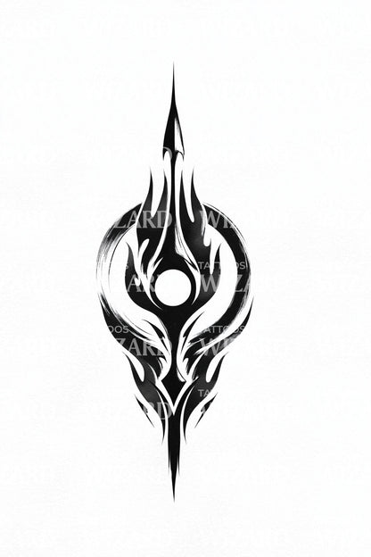 Tribal Spearhead Sigil Tattoo Design