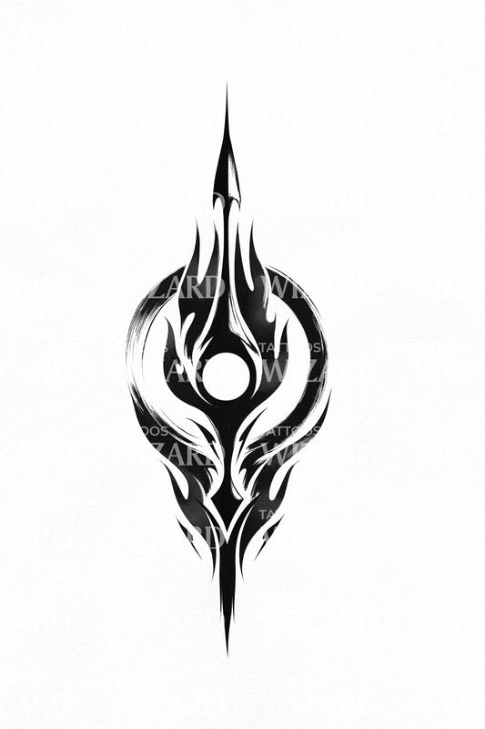Tribal Spearhead Sigil Tattoo Design