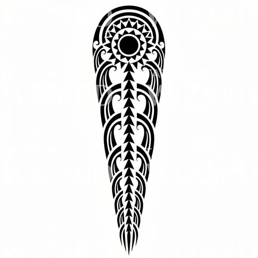 Tribal Sun Spear Tattoo Design