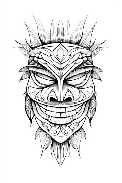 Tribal Tiki linie tetování design