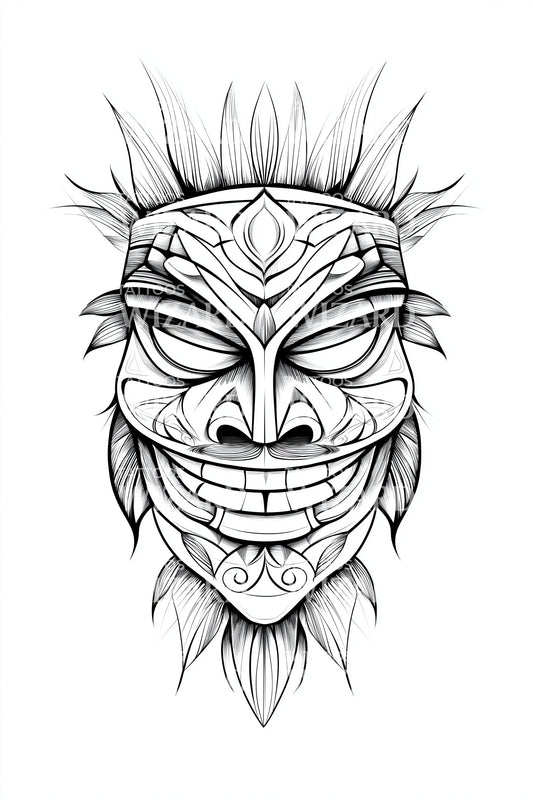 Tribal Tiki linie tetování design