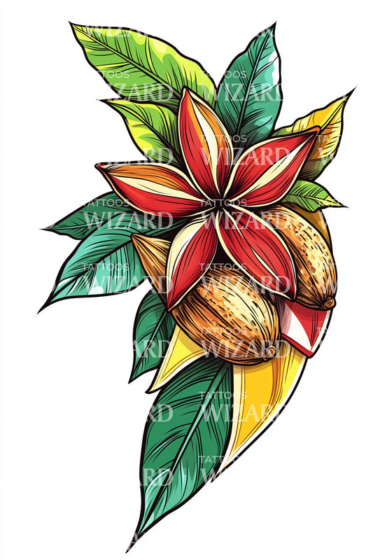 Trinidad Kakao Blume Tattoo Design
