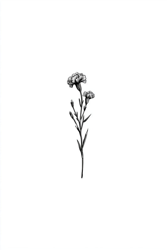 三重微型花蕾纹身设计