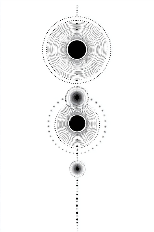 Triple Eclipse Orbit Tattoo Design