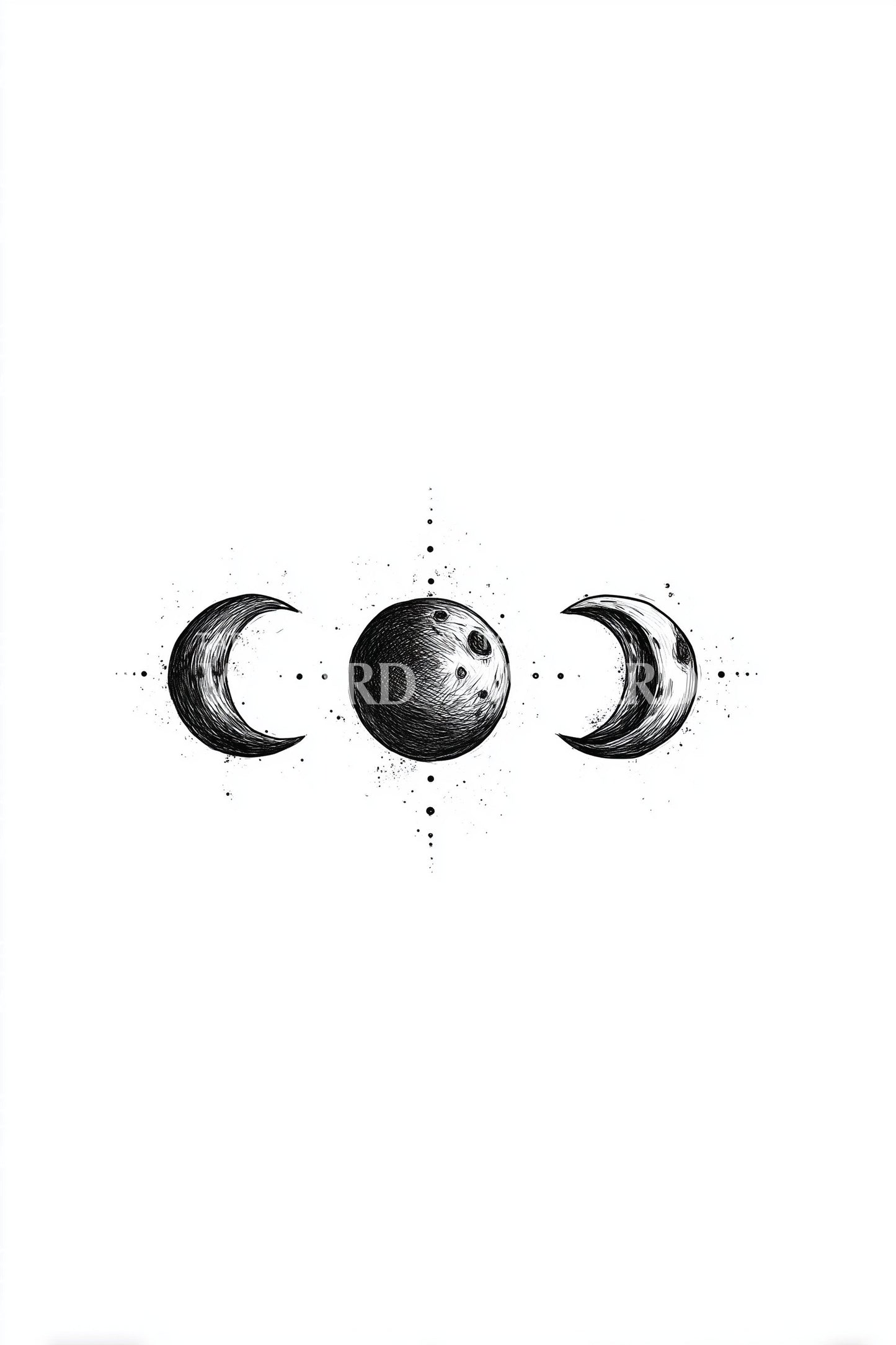 Triple Moon Alignment Tattoo Design