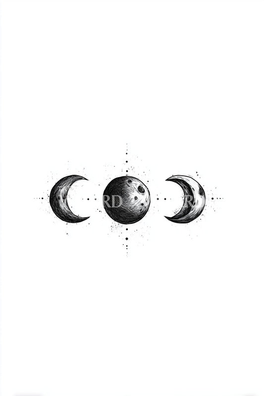 Triple Moon Alignment Tattoo Design