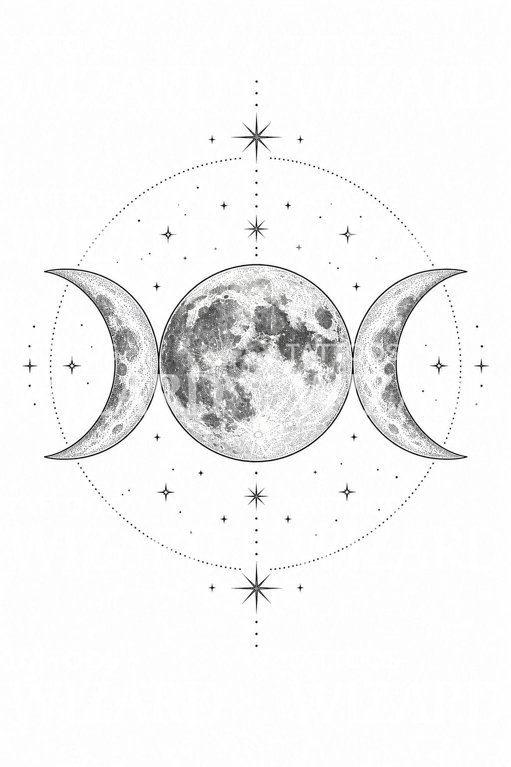Triple-Moon-Goddess Tattoo-Design
