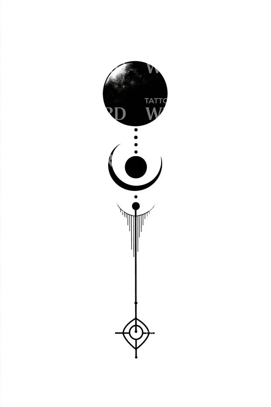 Triple Moon Talisman Tattoo Illustration