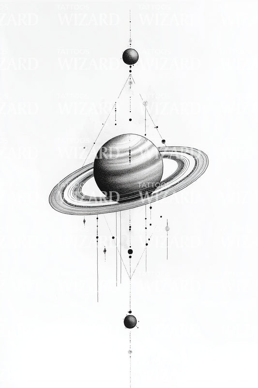 Triple Saturn Sequence Tattoo Design