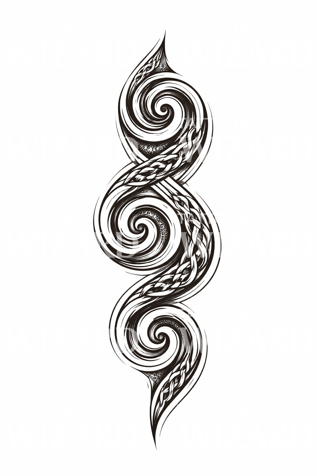 Triple Spiral Knot Tattoo Design