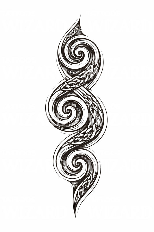 Triple Spiral Knot Tattoo Design
