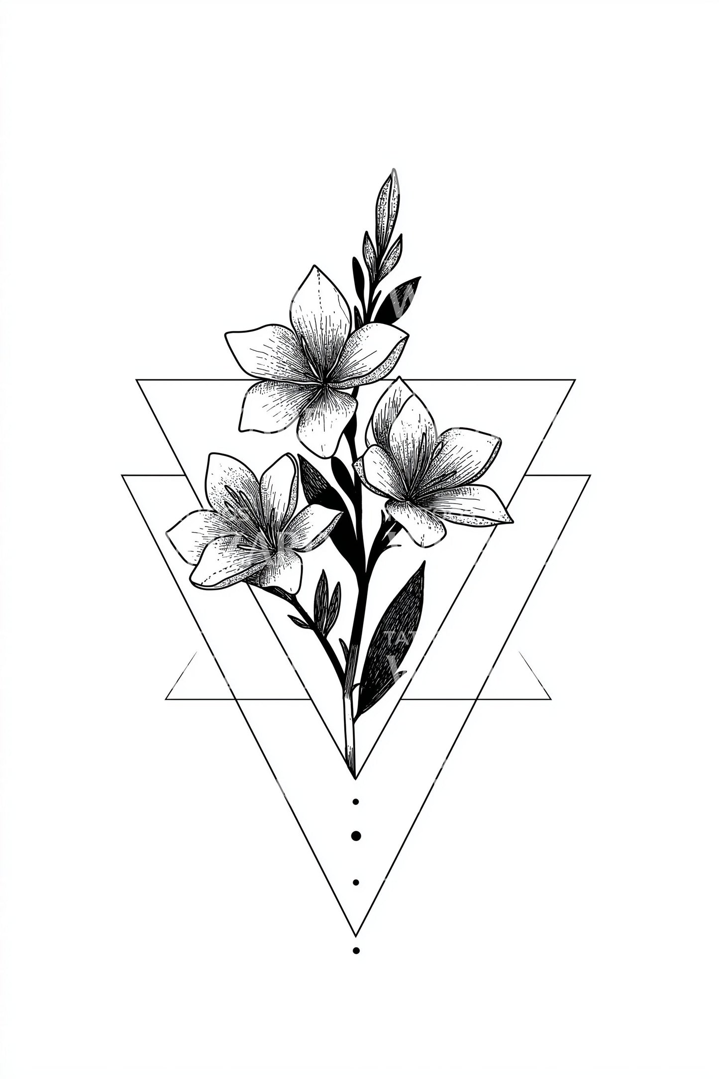 Trippel Triangel Jasmin Tatuering Design