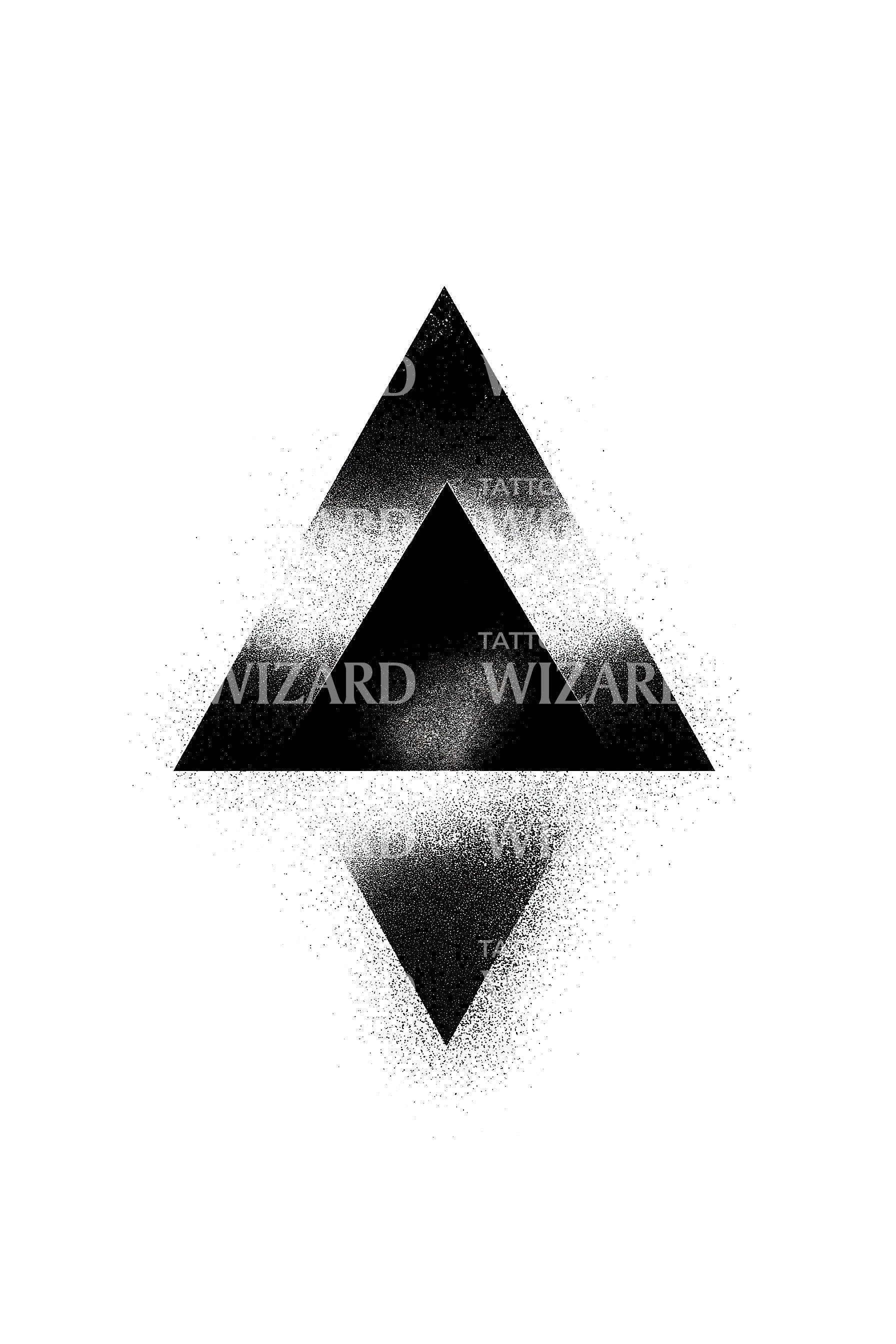 Triptych Shadow Triangles Tattoo Design – Tattoos Wizard Designs