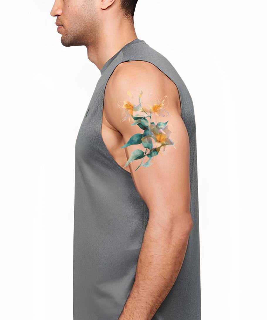 Tropical Blossom Branch Tattoo Idea