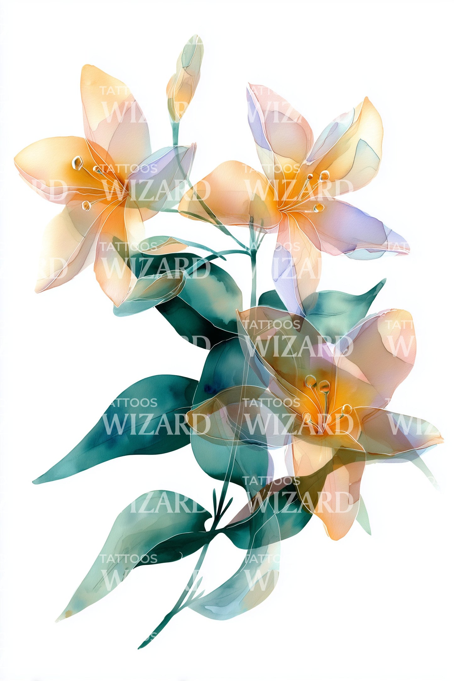 Tropical Blossom Branch Tattoo Idea