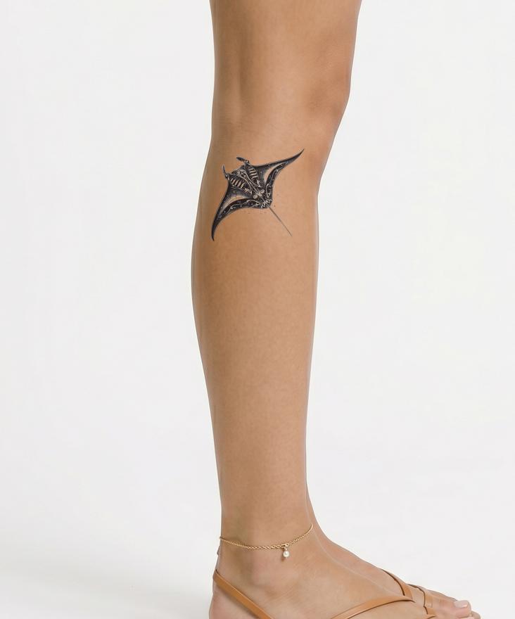 Majestätisches Manta Rochen Tattoo Design